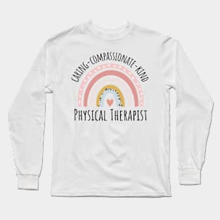 physical therapist rainbow pastel Long Sleeve T-Shirt